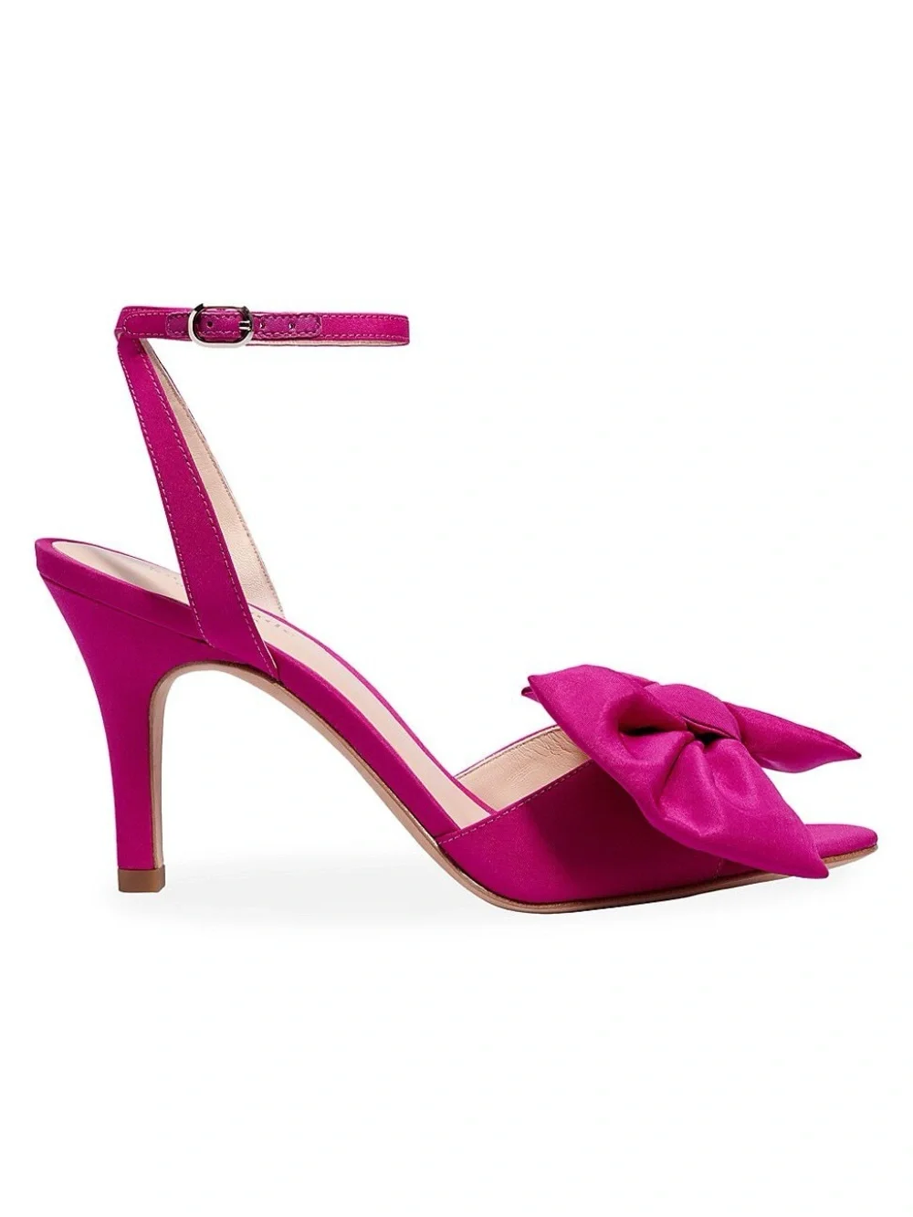 Kate Spade Gloria Bow Ankle-Strap Heels in Magenta Crush - Picture 2 of 11
